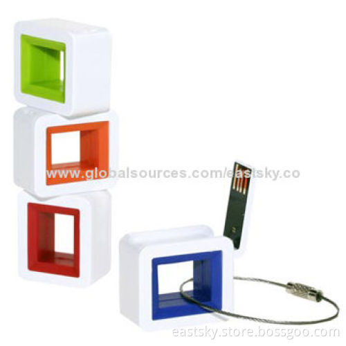 Hollow Square Flash Drive, Can be Attached to Your Keychain, Waterproof, Dust-proof, 64MB to 32GB
